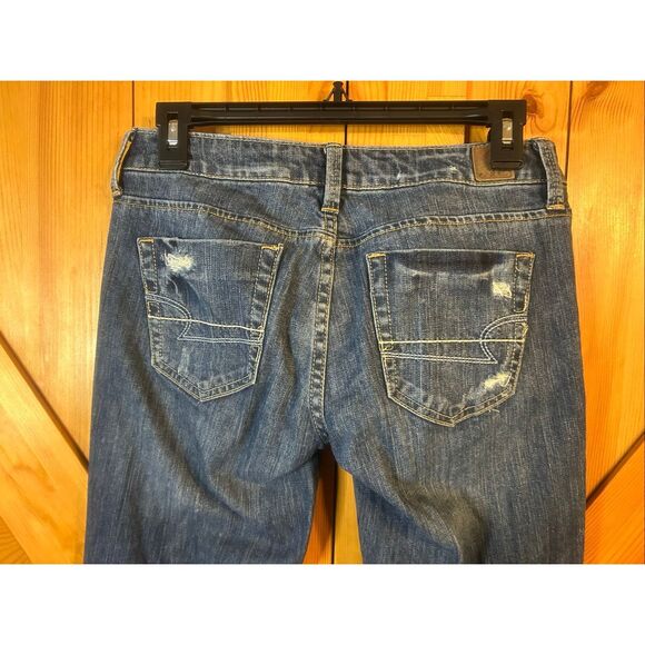 American Eagle Jeans Size 2 Short Blue True Boot Medium Wash S(5804) - Picture 6 of 7